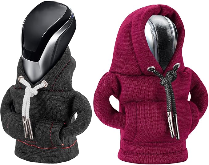 SLLAK Gear Shift Hoodie Cover, Universal Shift Knob Hoodie, Mini Hoodie for Car Shifter, Automotive Interior Cute Gadgets, Car Accessories and Decorations