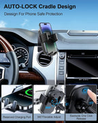 PZK Car Phone Mount for Toyota Tundra 2014-2021 Accessories Custom Air Vent | Auto Lock Car Phone Holder for Tundra Hands Free 360° Rotation One Button Release Fixed Clip Phone Cradles for All phone