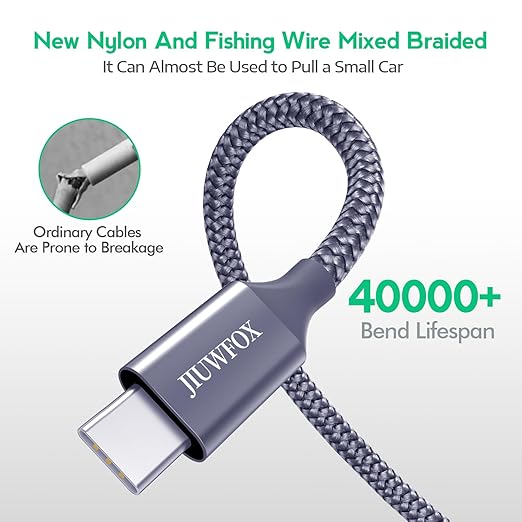 Car Carplay Cable for iPhone 17 16 Pro Max, (5Pcak, 3ft) Braided USB A to USB C for CarPlay USBC Cord, for Galaxy S25 S24, iPad Pro/Air/mini Car Charger Cord