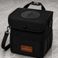 Car Trash Can Premium 3-Gallon Waterproof with Lid, Foldable Leakproof Auto Garbage Bin Organizer with Adjustable Strap, Reflective Interior & Mesh Storage Pockets (Black)