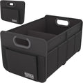 Car Trunk Organizer for SUV, Small Compact Size No-Sag Heavy Duty, 7 Pockets Foldable Waterproof Anti-Slip Storage, Fit Sedan, Truck, Front Seat, Universal Car Accessories, Black, 2 Compart