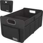 Car Trunk Organizer for SUV, Small Compact Size No-Sag Heavy Duty, 7 Pockets Foldable Waterproof Anti-Slip Storage, Fit Sedan, Truck, Front Seat, Universal Car Accessories, Black, 2 Compart