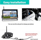 Nuoenx 10" Wireless Backup Camera System for Truck, HD 1080P Digital Back Up Camera System with 10 Inch Quad Split Loop Recording Monitor, IP69K Waterproof Reversing Cameras for RV, Trailer (W103)