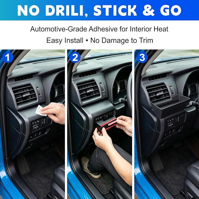 Air Vent Tray Fits for 2014-2024 Toyota 4Runner Dashboard Storage Vent Compatible with 4Runner Interior Accessories Center Console Organizer Driver Side Box
