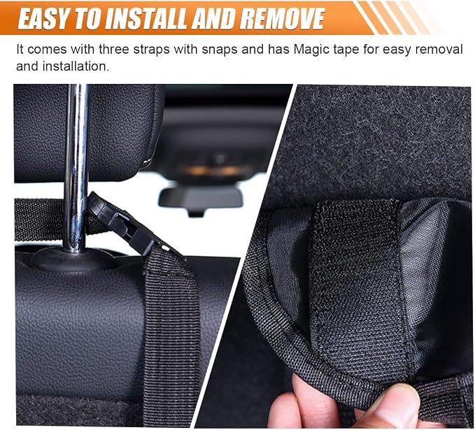 Car Trunk Organizer, Large Capacity Backseat Hanging Storage Bag with 4 Pockets, Waterproof Foldable Car Interior Organizing Accessories, Universal for SUV, Truck, Van, MPV (Black)