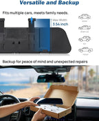 Rearview Mirror, 2 pack 12 Inch Panoramic Anti-Glare Clip-on Wide Angle Convex Rear View Mirror, Effectively to Reduce Blind Spot, Universal for More Car SUV Trucks -Blue