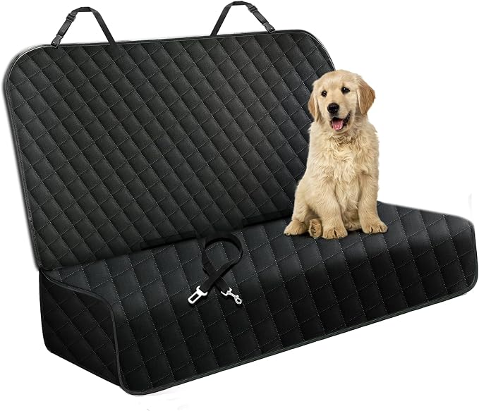 Dog Car Seat Cover for Back Seat, Scratch Proof Nonslip Pet Car Seat Cover, 4 Layers Waterproof Heavy Duty Back Seat Pet Cover for Dogs with Storage Bag (Black)