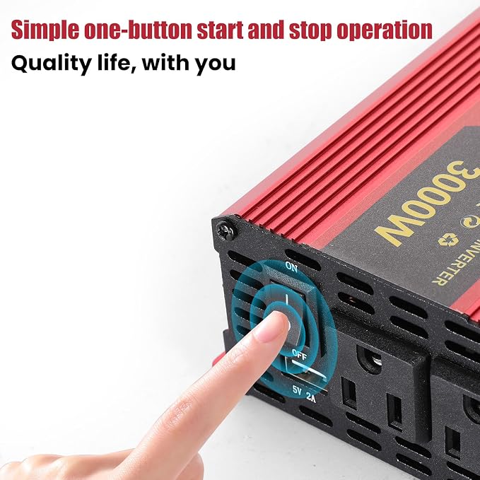 3000 Watt Power Inverter with LED Display,Dual AC Outlets,USB Port, 24V DC to 110V AC Converter Car Power Inverter for Vehicles, Car, RV, Truck, Off Grid Solar System, Outdoor Camping