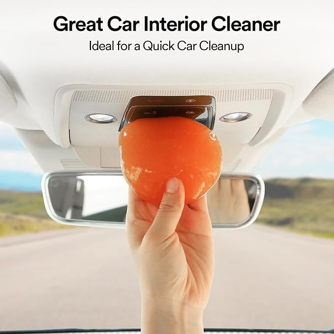 Car Cleaning Gel for Car Cleaning Putty Car Putty Auto Detailing Tools Car Slime Cleaner Dust Cleaning Gel for Car Interior Cleaner Car Accessories Keyboard Cleaner Orange (2Pack)