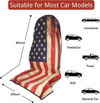 Waterproof Car Seat Cover for Front Seats, Protector for Cars SUVs Trucks, Sweat Towel Seat Covers Bucket for Gym,Workout,Beach,Hiking,Running (American Flag Red, 1PC)