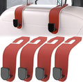 4 Pcs Seat Headrest Hook for Car, Seat Back Hanger Holder Hooks, Hanger Storage Organizer for Purse Bags Coat, Car Interior Accessories Leather Hidden Hook