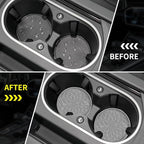 ME.FAN Car Cup Coaster [4 Pack] Silicone Car Coasters/Cup Mats - 2.75In Universal Non-Slip Recessed Car Interior Accessories - Car Cup Holder Insert Coasters Light Grey