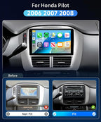 [4G+64G] Car Stereo for Honda Pilot 2006 2007 2008 Wireless Carplay Android Auto,9" Incell Touch Screen Radio, Android/GPS/5GWiFi/EQ DSP/Bluetooth5.0/SWC/AHD Backup Camera