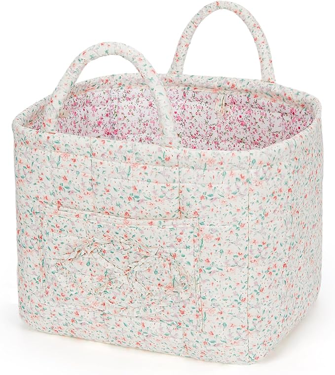 Floral Fabric Storage Basket Car Interior Storage Basket Underwear Sundries Laundry Baskets Supplies Home Organizer Bag (style 3)