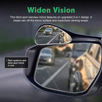 2 PCS Car Blind Spot Mirrors with Side Mirror Rain Guard, 2-in-1 Side Mirror Visor Rain Guards with Blind Spot Mirrors, Wide Angle Auxiliary Mirrors, Universal for Most Cars (Black)