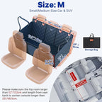 Convertible Back Seat Extender for Dogs, Foldable 400lbs Hard Bottom Dog Car Seat Cover for Back Seat, Waterproof Dog Hammock Bed Backseat Cover for Dogs in Car SUV Truck Pet Seat Cover Black M