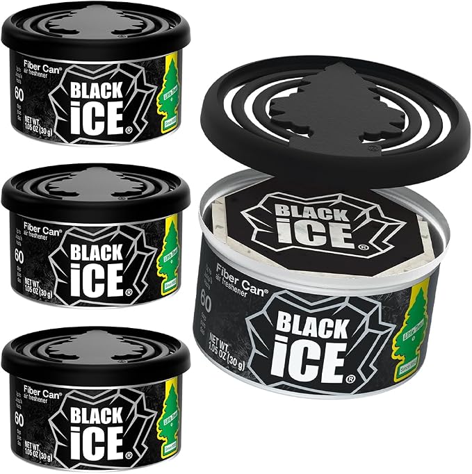Car Air Freshener | Fiber Can Provides Long Lasting Scent for Auto or Home | Recycled Fiber | Black Ice, 4 Air Fresheners
