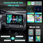 8-Core 4+64GB Upgrade Car Radio for Honda Civic 2006 2007 2008 2009 2010 2011 Stereo with Carplay Android Auto, 10.1" Touch Screen for Civic with GPS/WiFi/BT/FM/SWC + MIC + Backup Camera