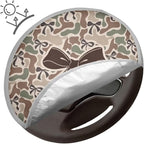 Camo Bow Steering Wheel Cover Sun Shade Universal Anti-Heat Aluminum Foil Auto Interior Protector,Block UV Rays Cool in Summer Universal for Cars Truck SUV Van