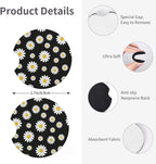 Daisy Steering Wheel Cover Universal 14.5-15 Inch Non-Slip Daisy Car Accessories for Women Men
