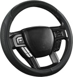 Customized Auto Car Steering Wheel Cover for Ford Escape,Explorer,Fusion,Focus,Bronco,Transit,Edge (Black- Standard Size)