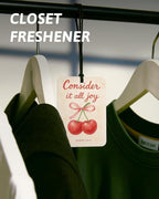 Trendy Peach Lemon Orange Cherry Christian Car Air Freshener 4 Pcs, Cute Fruits Religious Hanging Air Freshener for Cars Closet Drawer Books, Girly Car Accessories Mirror Decor for Women
