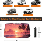 Windshield Sun Shade Umbrella for Car Front Window Sun Visor for Windshield Car Summer Accessories Protect Interior from UV Rays & Heat for Sedan, Compact SUV, Hatchbacks 57"*31"