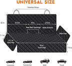Dog Car Seat Cover, Back Seat Cover for Dogs Pet Car Seat Protector Waterproof Rear Seat Cover Durable Car Seat Cover, fits Middle Armrest for Most Cars SUVs Trucks (53” Width)- Black