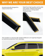 in-Channel Window Rain Guards Fit for Jeep Grand Cherokee 2011-2021,Rain Guards Extra Durable,Side Window Visors Deflectors Vent Visors Vent Shades Car Accessories -4 pcs