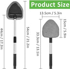 3 Pieces Windshield Cleaning Tool Inside Car Window Cleaner Cleaning Tool with Extendable Handle, 9 Microfiber Pads and 3 Spray Bottles Car Auto Glass Wiper Kit