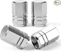 4PCS Tire Valve Stem Caps, with Rubber O-Ring, Corrosion Resistant Leak-Proof, Aluminum Alloy Universal Wheel Valve Covers for Cars, SUV, Trucks, Bikes, Motorcycles, Bicycles(Silver)