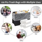 Mini Car Trash Can Bags for Auto Trash Bin, 120 Count Small Garbage Organizer Bags Tear-Resistant, Liner Refills (Vehicle Trash Can is not Included), White