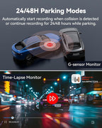 F9 4K Dash Cam Front and Rear 1080P, 5.8GHz WiFi & Smart App Control Car Camera, 2160P/FHD Wireless Dashcam for Cars with Precise GPS, WDR Night Vision, Loop Recording, 24H Parking Mode