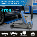 4-Ton Heavy Duty Double-Piston Hydraulic Floor Jack,Lift Range 3.93in-20.98in, Rapid Pump Double-Piston Hydraulic Car Jack,with Rubber Pads, Truck, and Lowered Cars