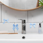 12Pcs Blue Coquette Bow Air Freshener Hanging, Light Blue Aesthetic Diffuser Ornaments Refresh Air Fragrant Pendant, Car Interior with Essential Oils Gift Set Long-Lasting for Car Accessories