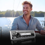 KMR-M332BT Car & Marine Stereo - Single Din, Bluetooth Audio, USB MP3, Aux in, AM FM Radio SiriusXM Ready, Weatherproof, Multi Color Illumination