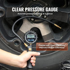 12V Heavy Duty Air Compressor - with Digital Pressure Gauge Tire Inflator Kit, 7.06 CFM Portable Tire Inflator, 150PSI Offroad Air Pump with Adapters for Trucks Car SUV 4 x 4 Vehicle RV