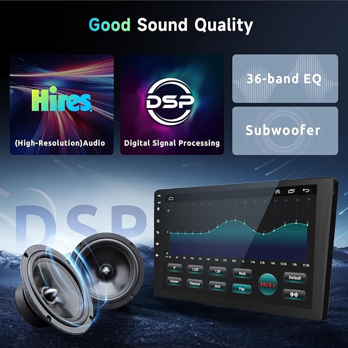 8 CORE 8G+128G Android Car Stereo for Honda Fit 2008-2013 with Wireless Carplay 10.1” Touchscreen Bluetooth 5.0 Car Radio with GPS Navigation, WiFi, Android Auto, DSP, AM/FM/RDS Radio, Backup Camera
