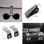 27 PCs Bling Car Accessories Set for Women, Steering Wheel Covers Universal Fit 15 Inch, Bling License Plate Frame, Bling Phone Holder, Bling Car Coasters (Silver Diamond)