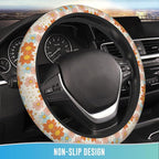 Elastic Steering Wheel Cover Car Accessories Cute Universal 15 Inch Absorbing Sweat Non-Slip Breathable for Woman - Colorful Daisy