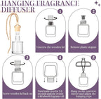 Car Air Freshener Diffuser Set, 6 Pack Lavender Natural Slow-Release Fragrance, Long Lasting Air Freshener for Women & Men Car Accessories, Hanging Cute Automotive Interior Decor Gift (8ml Each)