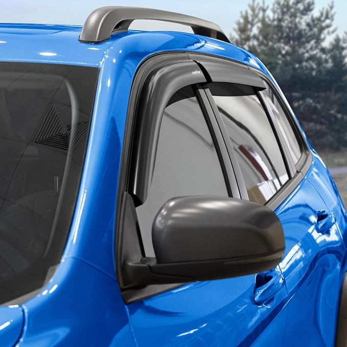 Goodyear Shatterproof Window Deflectors for Jeep Cherokee 2014-2023, Tape-on Rain Guards, Window Visors, Vent Deflector Visor, Car Accessories, 4 pcs. - GY008804