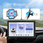 10.1 inch Single Din Car Stereo, Rotatable Touch Screen Radio with Wireless Apple CarPlay & Android Auto, Backup Camera, Mirror Link, SWC, GPS, Voice Control, Bluetooth, WiFi