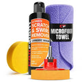 Scratch and Swirl Remover - Car Scratch Remover for Vehicles Paint - Polishing Compound for Cars - Paint Restorer Kit with Pad, Microfiber and Drill Attachment