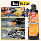 Scratch and Swirl Remover - Car Scratch Remover for Vehicles Paint - Polishing Compound for Cars with Pad and Towel - Cutting and Buffing Compound for Paint Restorer