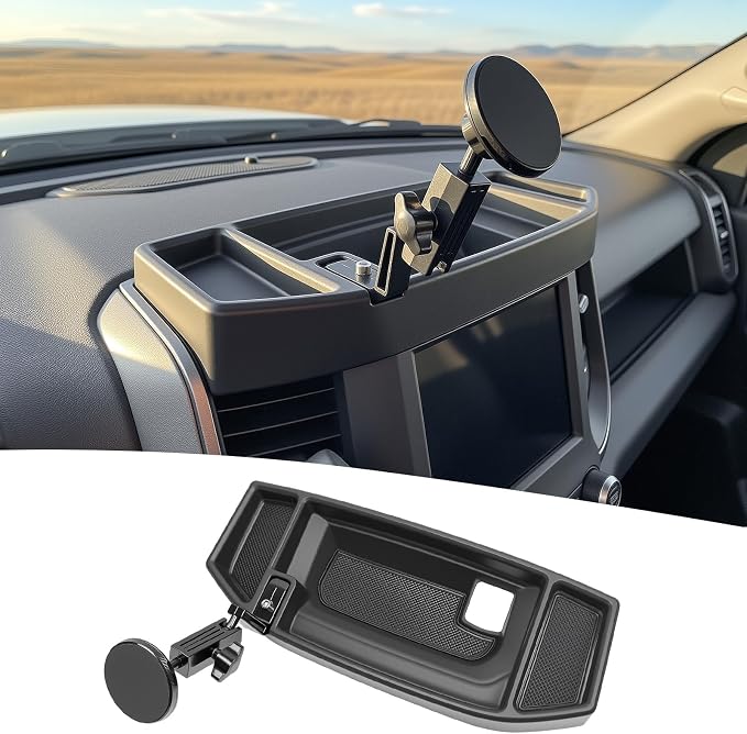 5" 8.4" Screen Magnetic Phone Mount Holder for 2019-2026 Dodge Ram 1500 2500 3500 w/12V Outlet Part Magnet Dash Cell Phone Cradles Adjustable Phone Stand Accessories for 2019+ RAM 1500-3500
