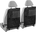Black Car Seat Organizer for Kids Backseat Kick Mat with Adjustable Strap Back Seat Protector for Cars SUV Vehicle 1 Pcs