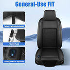 Cooling Car Seat Cushion – 3 Speeds Adjustable Ventilated Car Seat Cover for Cars Without AC, Breathable Automotive Cooling Seat Covers for Cars, 12V Plug & Play, Black (1 Pack)