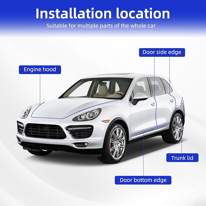 33Ft (10M) Car Door Edge Guard, No Glue Car Door Entry Guard Protective Strip, Rubber Edge Trim Car Door Protector, Applicable to Car, Truck, SUV and ATV, Car Exterior Accessories（Blue）