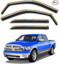 in-Channel Rain Guards Fit for Dodge RAM 2009-2018 Crew Cab/Dodge Ram 1500 Classic 2019-2024 Crew Cab, Window Rain Guards Visors Vent Visors Window Deflector Vent Shades Accessories